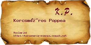 Korcsmáros Poppea névjegykártya